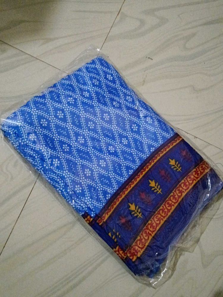 Blue Colour Printed Saree