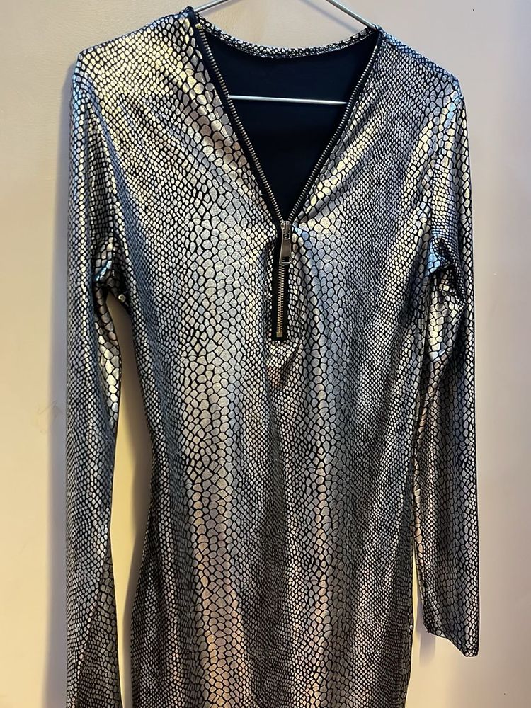 Snakeskin Print Mini Dress