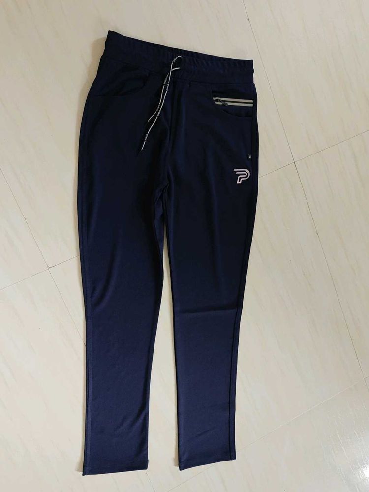 Men's Navy blue sports stretchable track pants