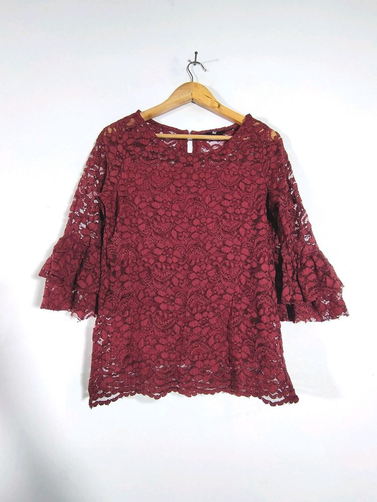 Maroon Lace Tops (Women's)