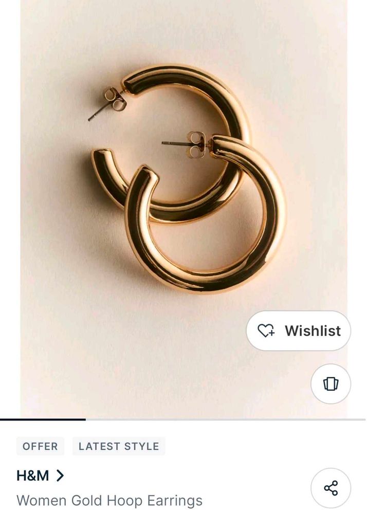 H&amp;M New Gold Hoop Earrings