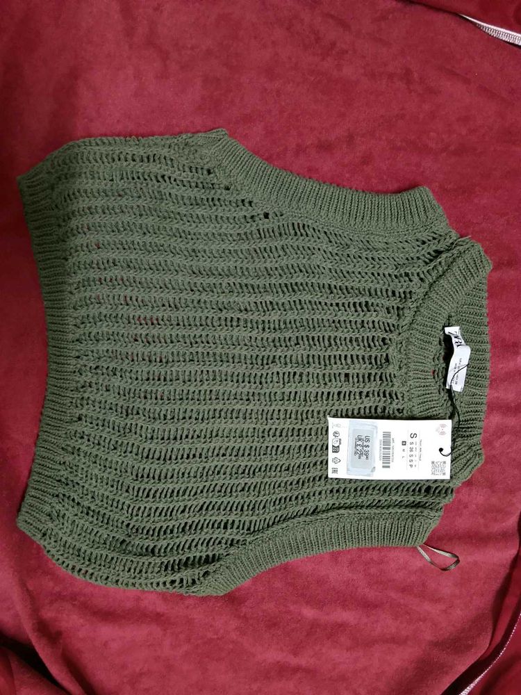 zara knitted vest with tags