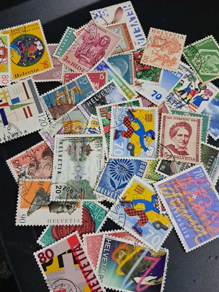🫟50 Switzerland Postage Stamps