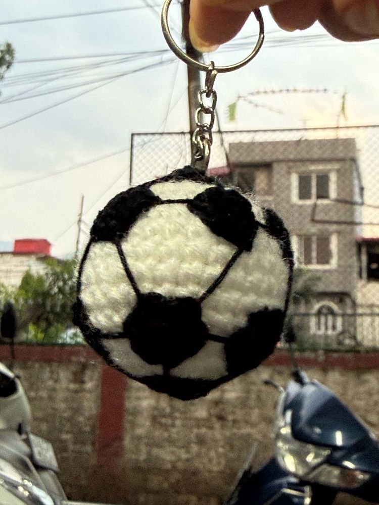 Mini football keychain