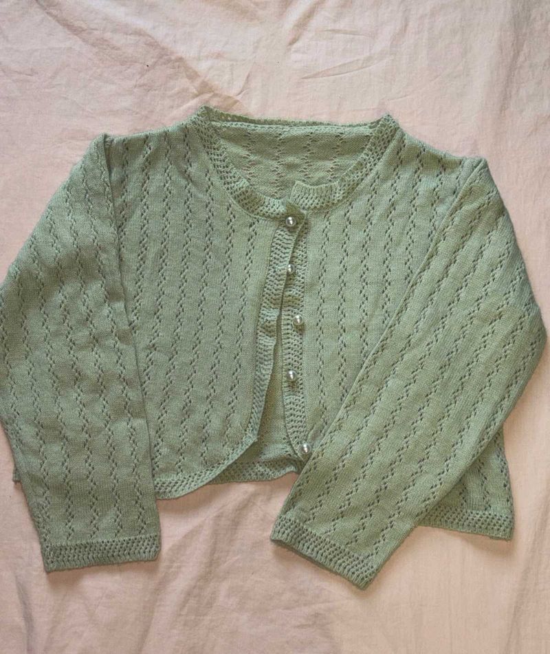 Green Knit Cardigan