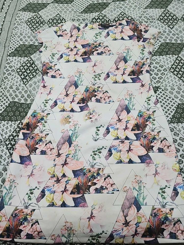 Zink Floral Print A-Line Dress