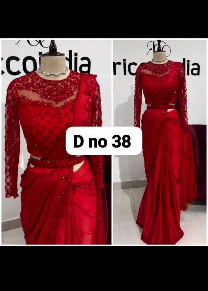 Stunning Red Designer Saree