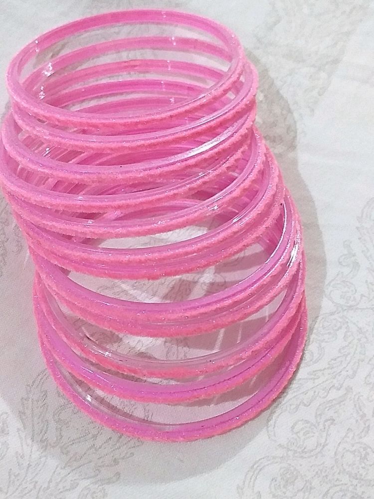 Pink Velvet Glass Bangle