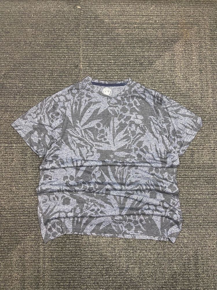 Men's Blue Floral Print T-Shirt