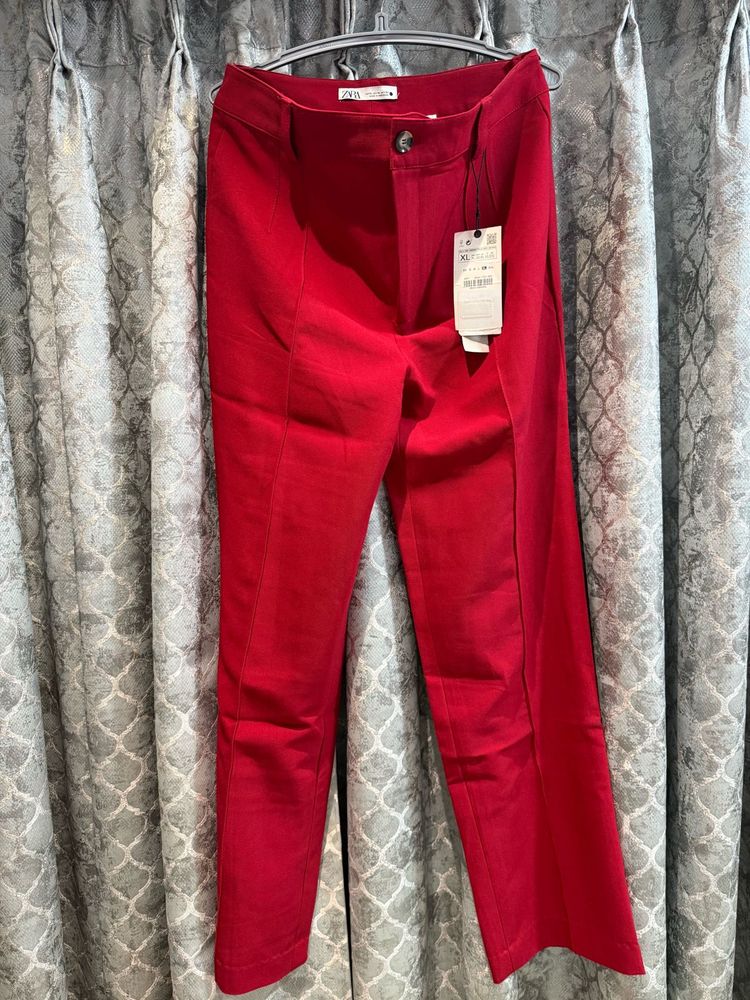 Chic Zara Red Trousers