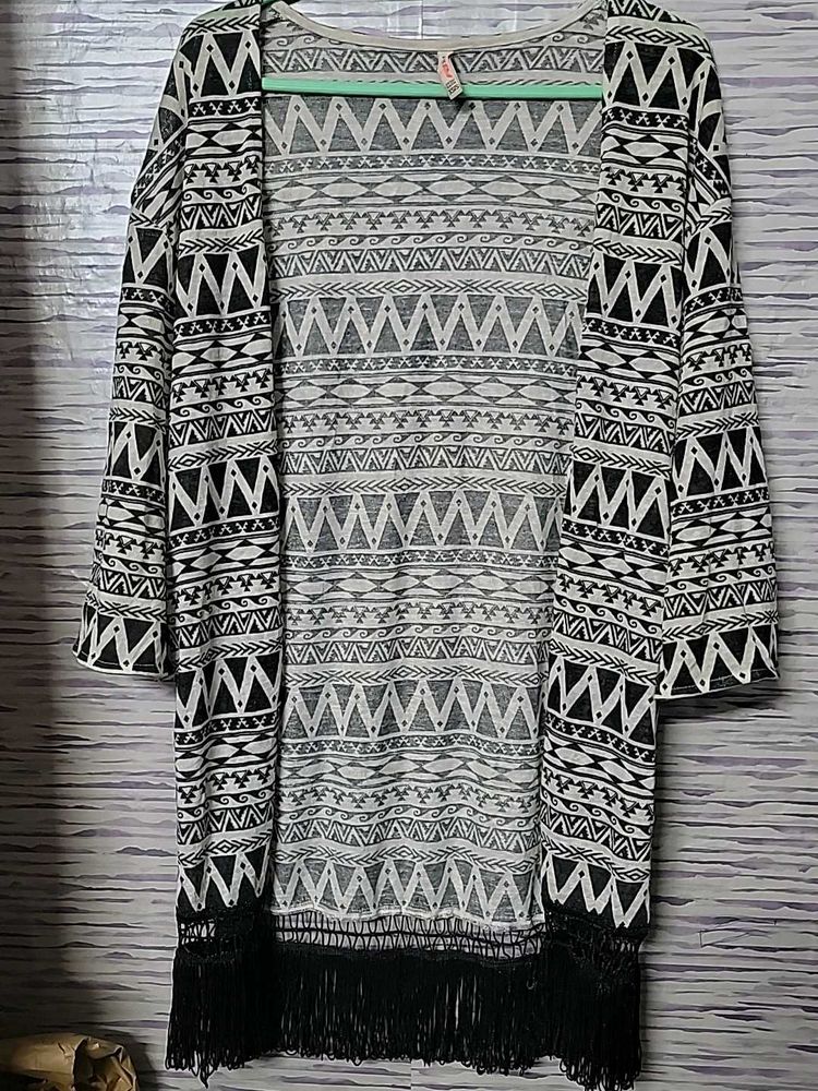 Boho Geometric Print Kimono Cardigan