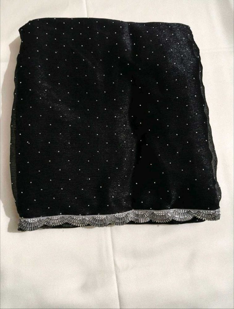 Elegant Black Saree with Embellishments