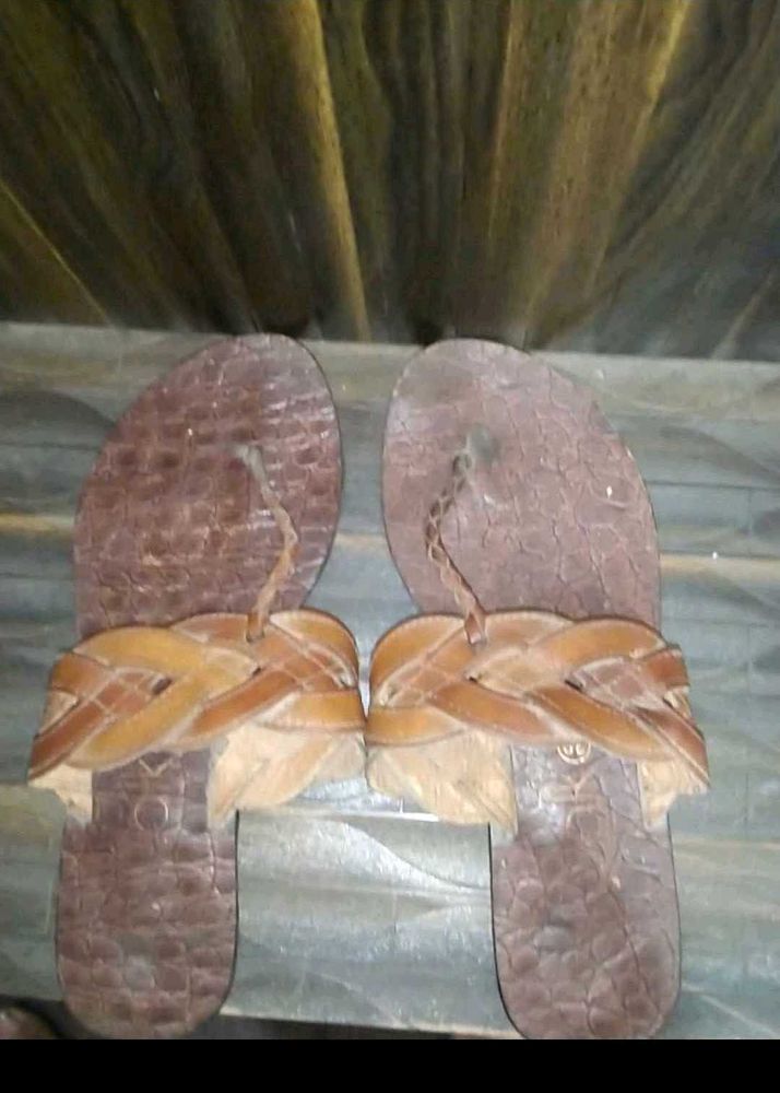 Braided Leather Flip-Flops