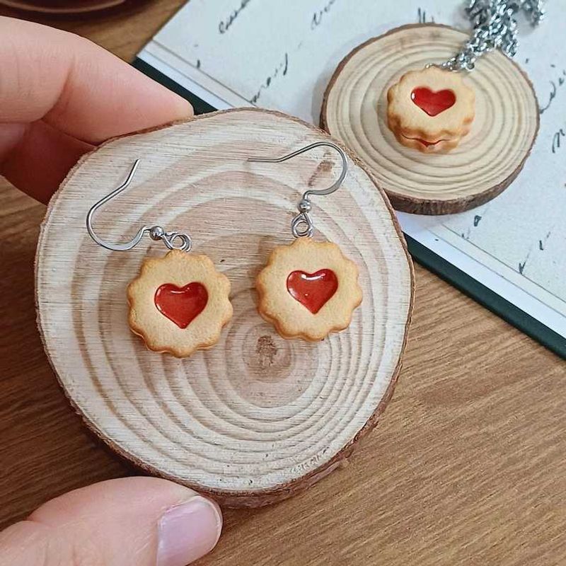 Jam Heart Cookie Earrings &amp; Necklace