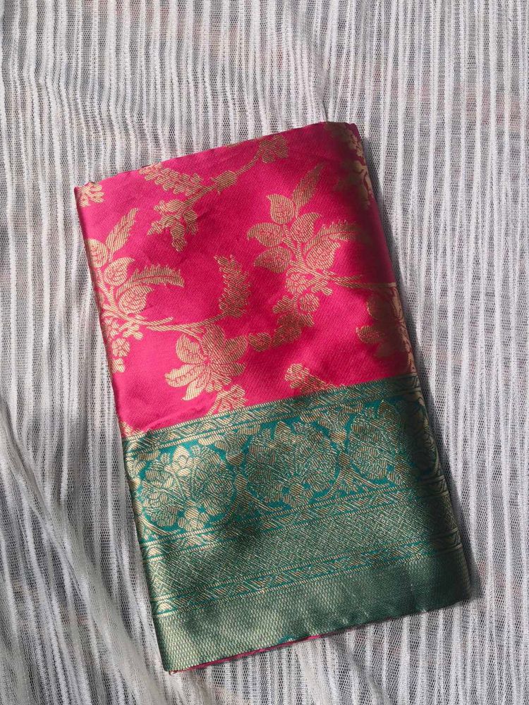 New Vibrant pink and Green pattu saree💚💓