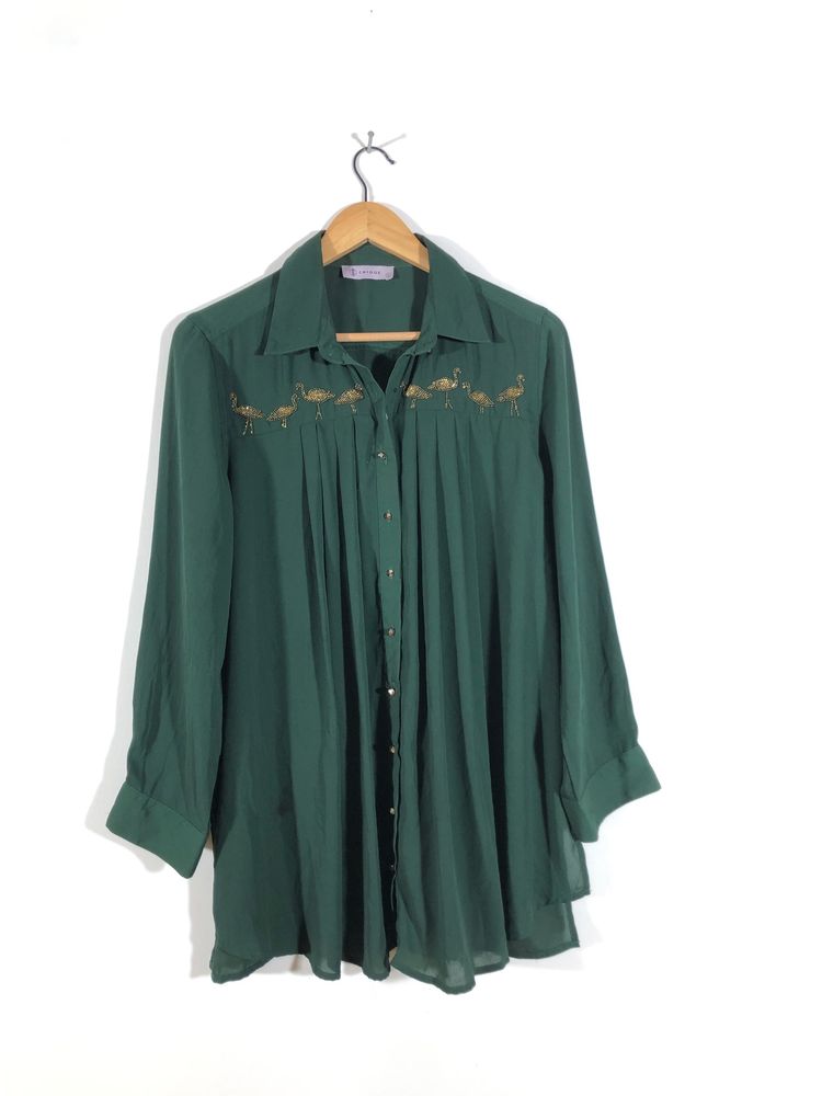 Dark Green Embroided Shirt(Women’s)