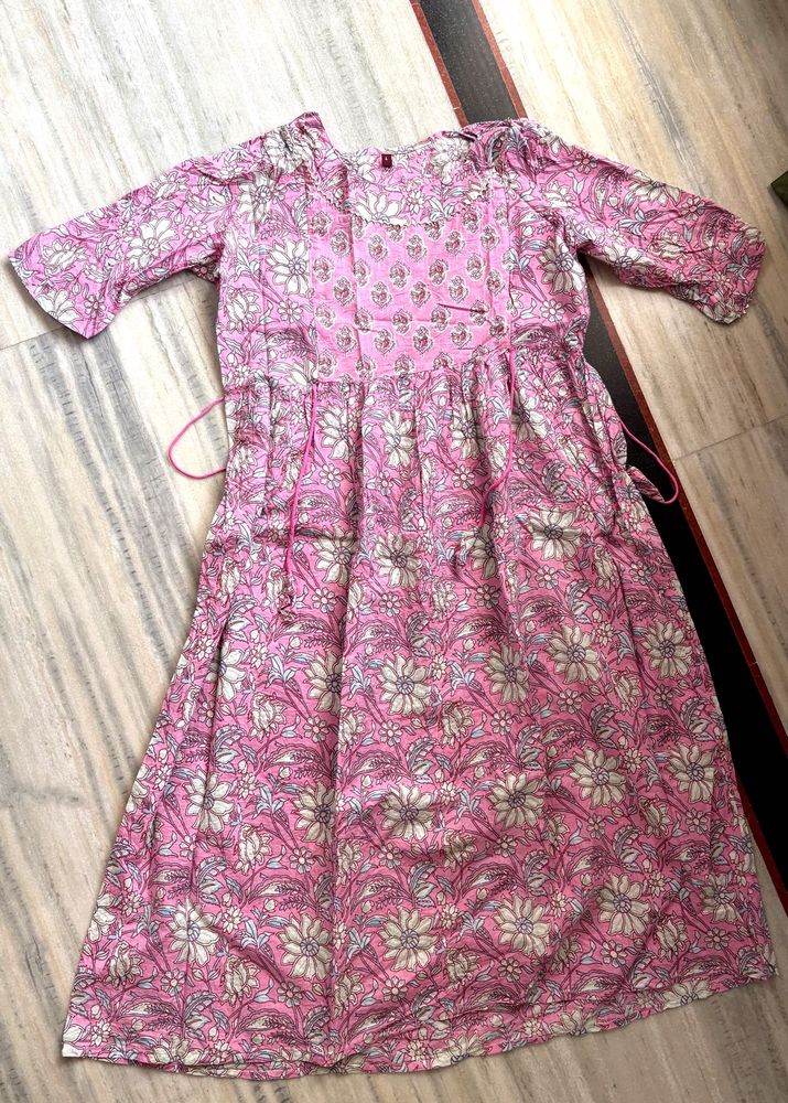 Pink Floral Maternity Kurta