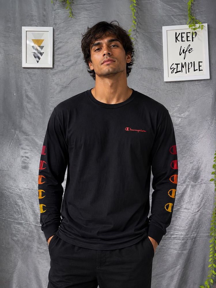 Champion Long Sleeve Black Tee