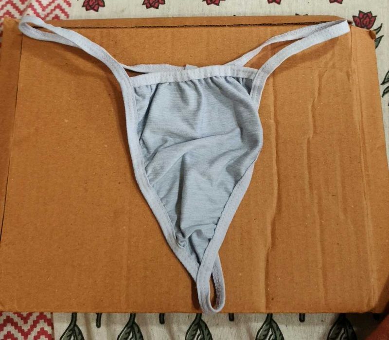 Comfy Light Blue Cotton Thong