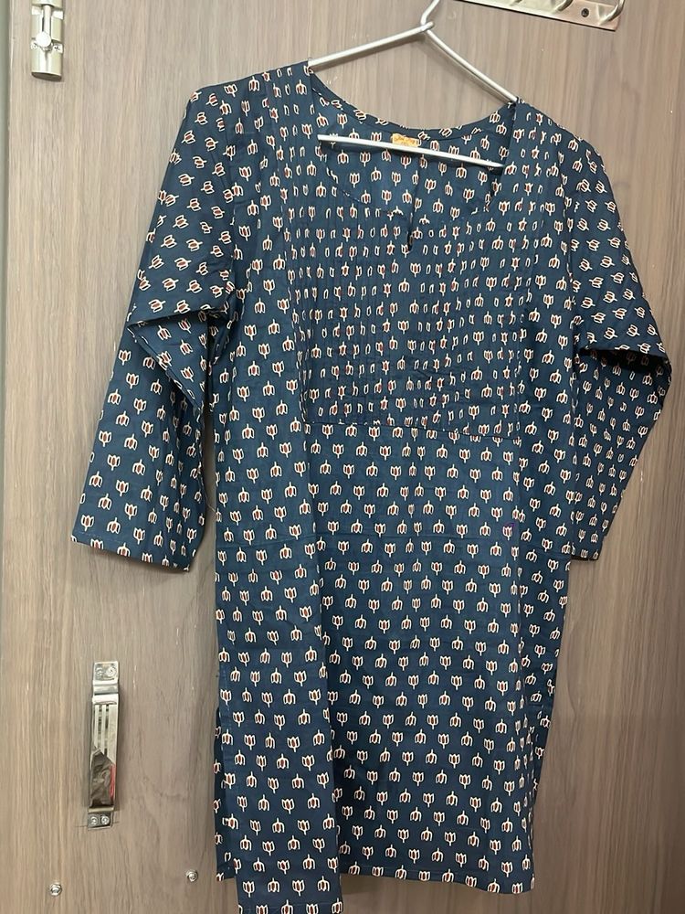 New pure cotton Stylish Teal Printed Kurta