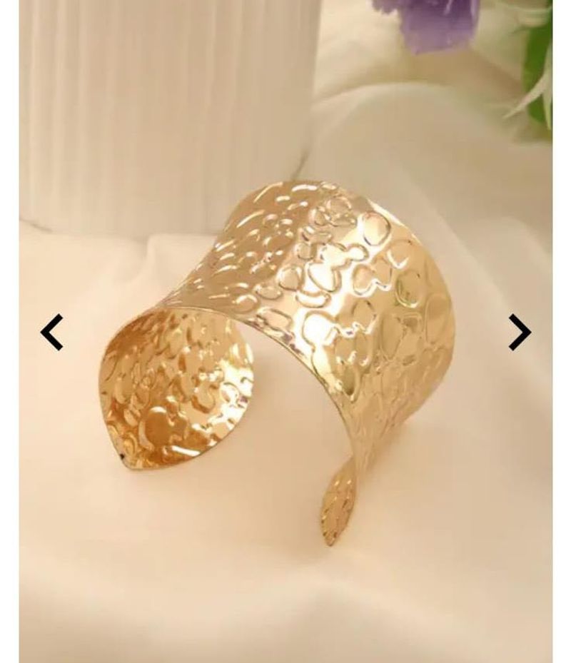 Gold Textured Cuff Bracelet