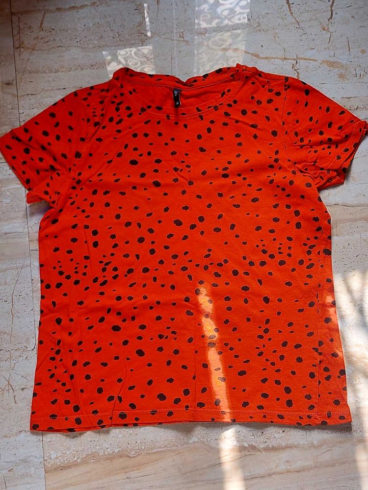 Vibrant Polka Dot Print T-Shirt