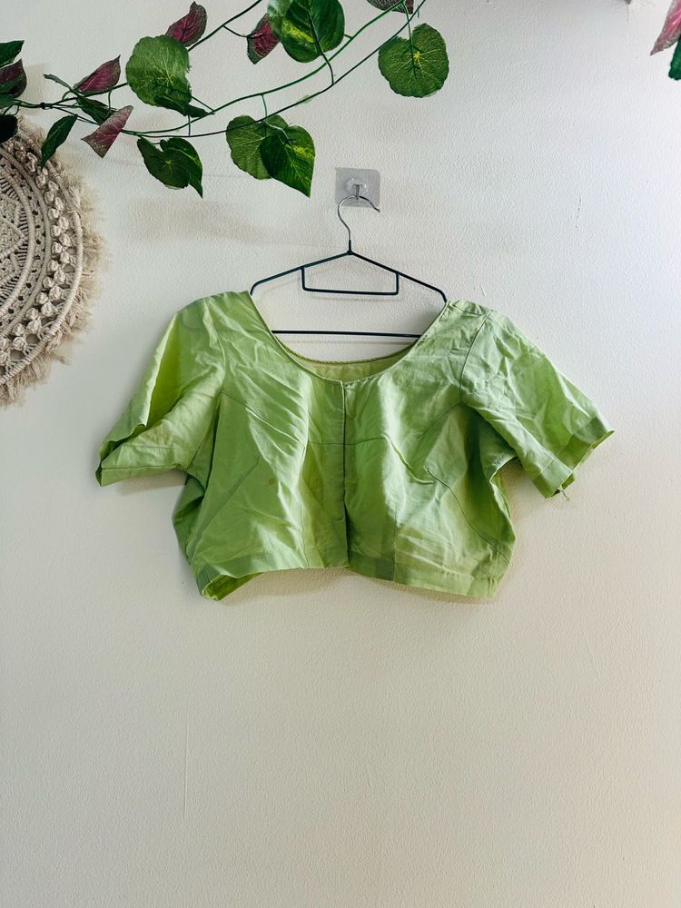 Lime Green Pure cotton Ethnic Blouse