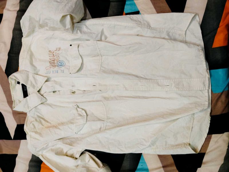 Cream Casual Shirt