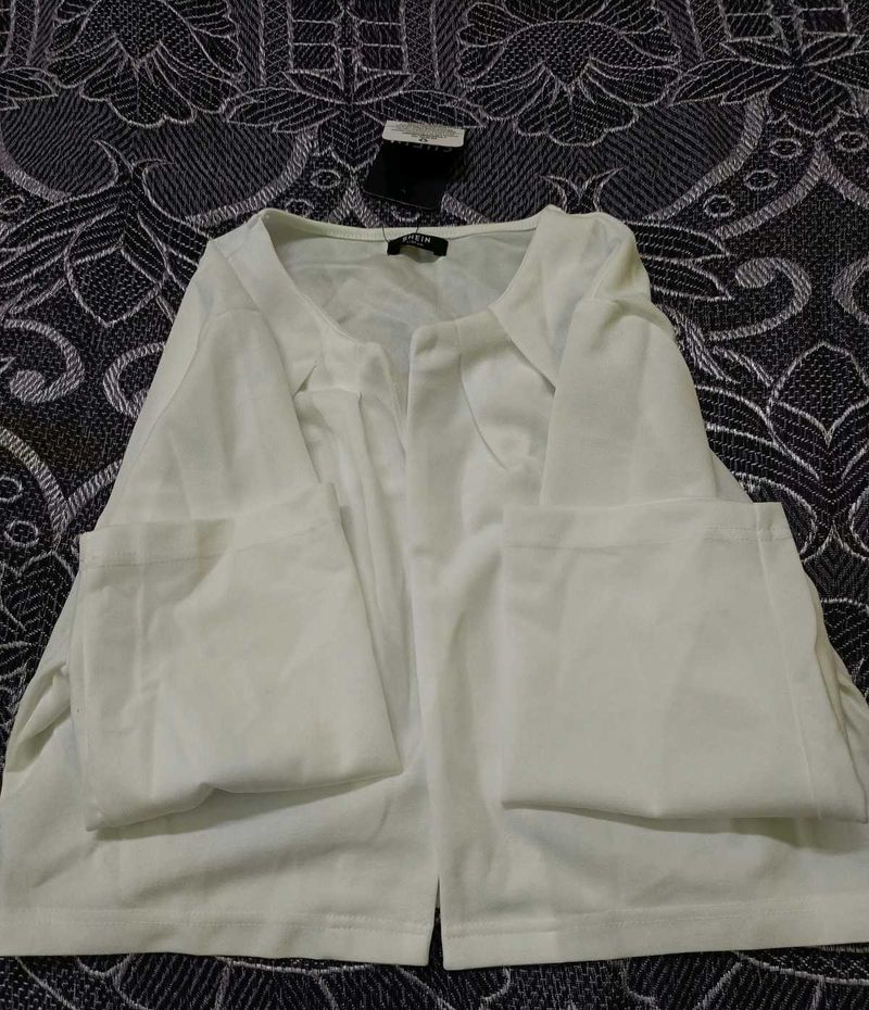 White Open Front Jacket