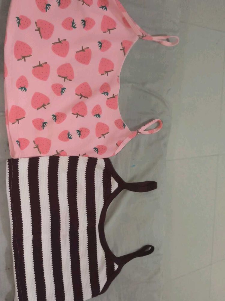 Cute Strawberry &amp; Striped Tank Tops