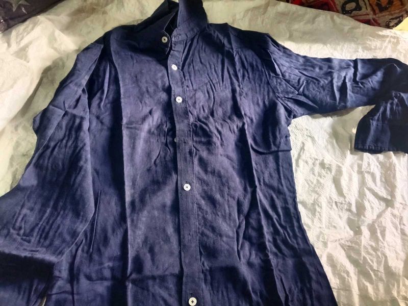 Men's Navy Blue Casual Shirt