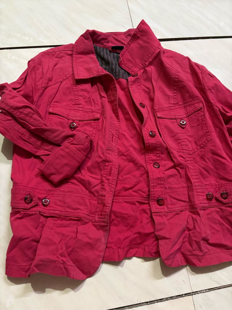 Westbound Red Button-Down Jacket (M)