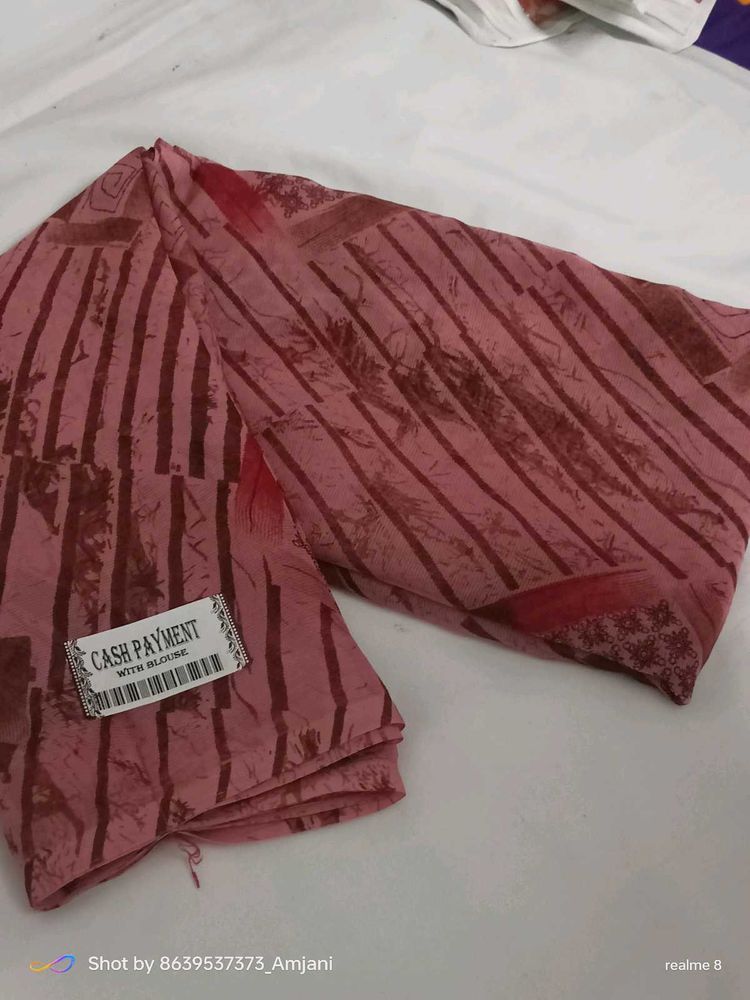 Pink Printed Saree