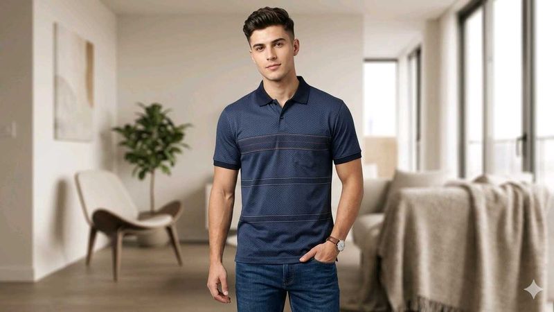 Men's Classic Blue Polo Shirt