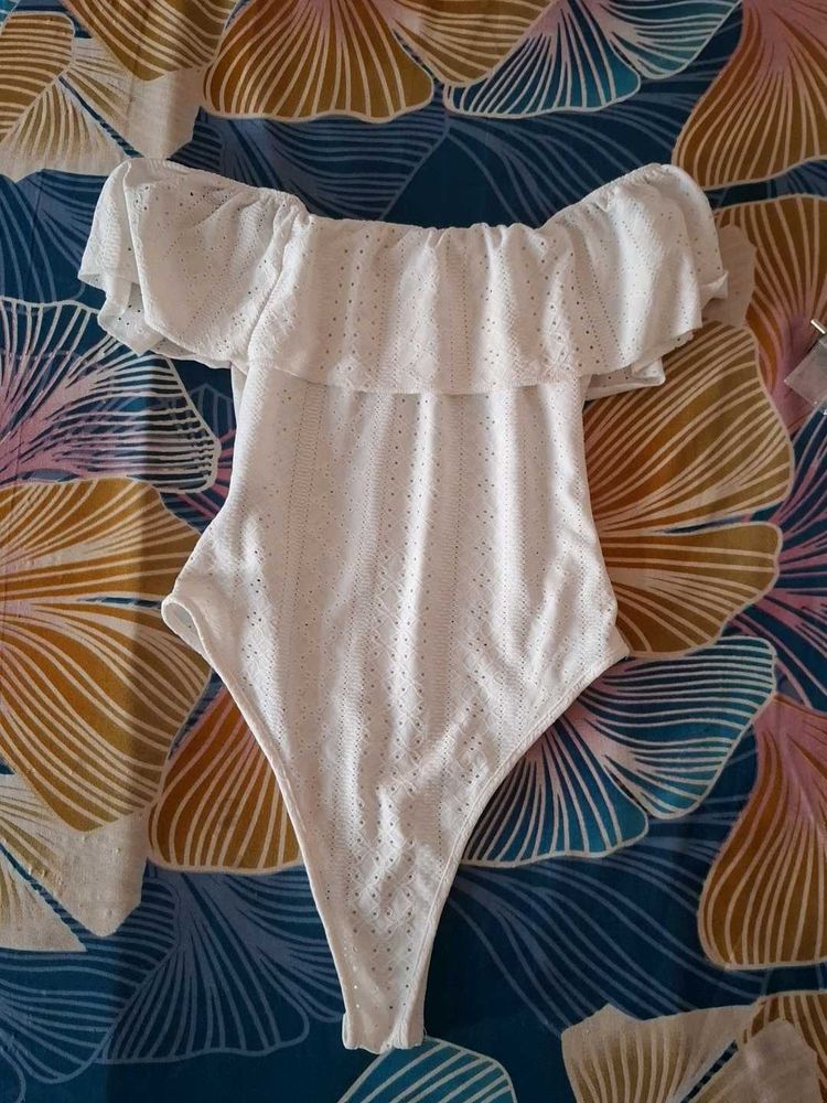 White Off-Shoulder Bodysuit