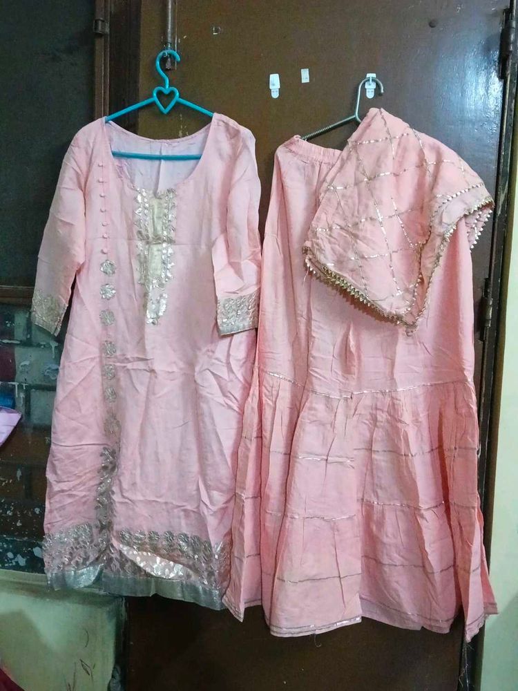 Pink sharara Set with Dupatta