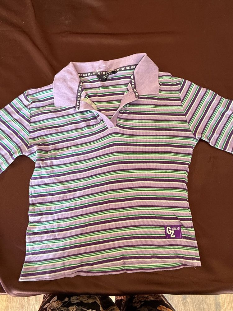 Striped Polo Top