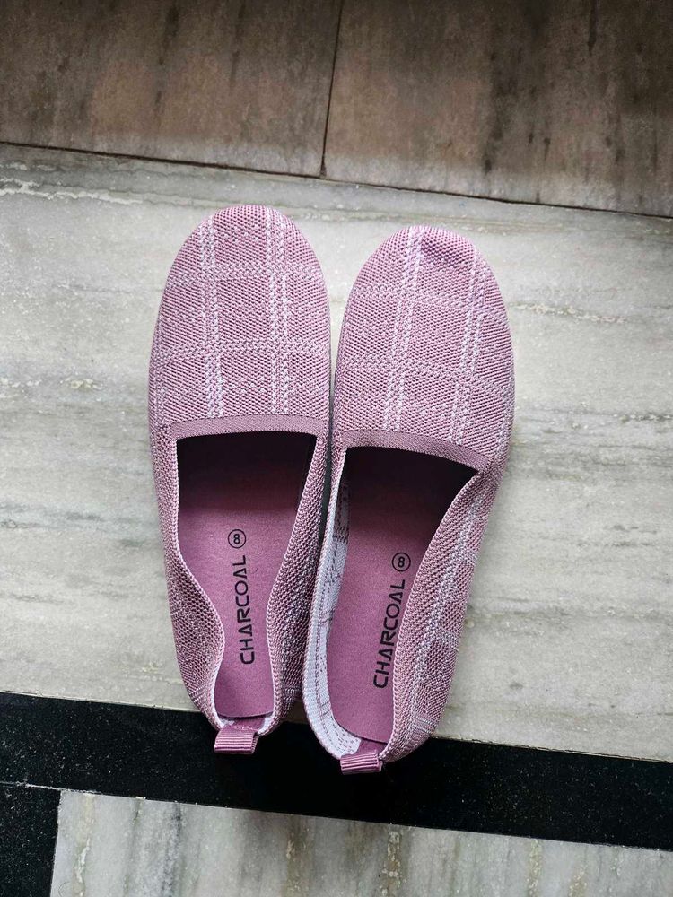 Charming Pink Plaid Slip-On Flats