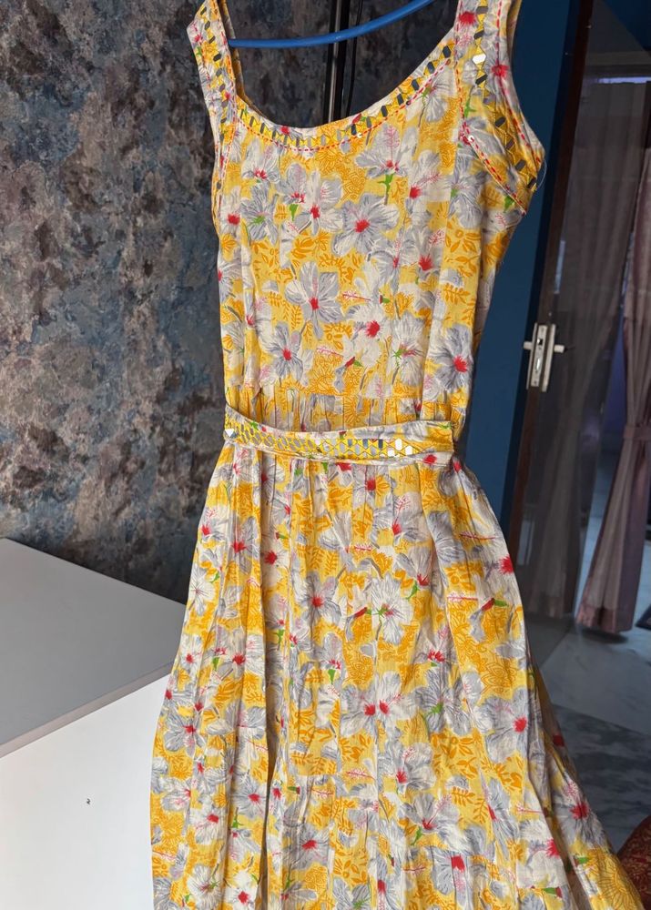 Floral Yellow Maxi Dress