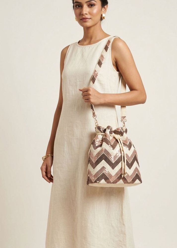 Unique chevron geometric pattern with embellished