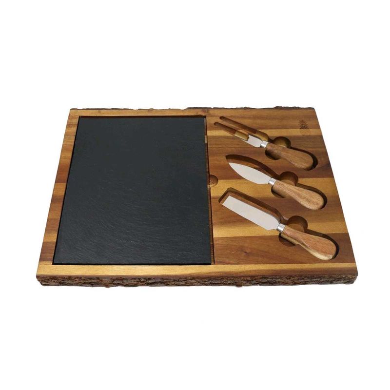 Acacia Wood Cheese Board Set