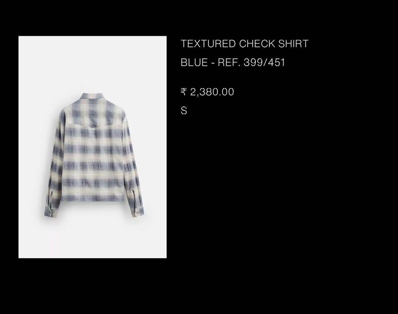 Zara Textured Check Shirt