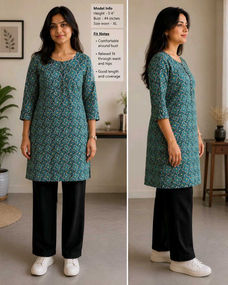 Green Bandhani Print Kurta