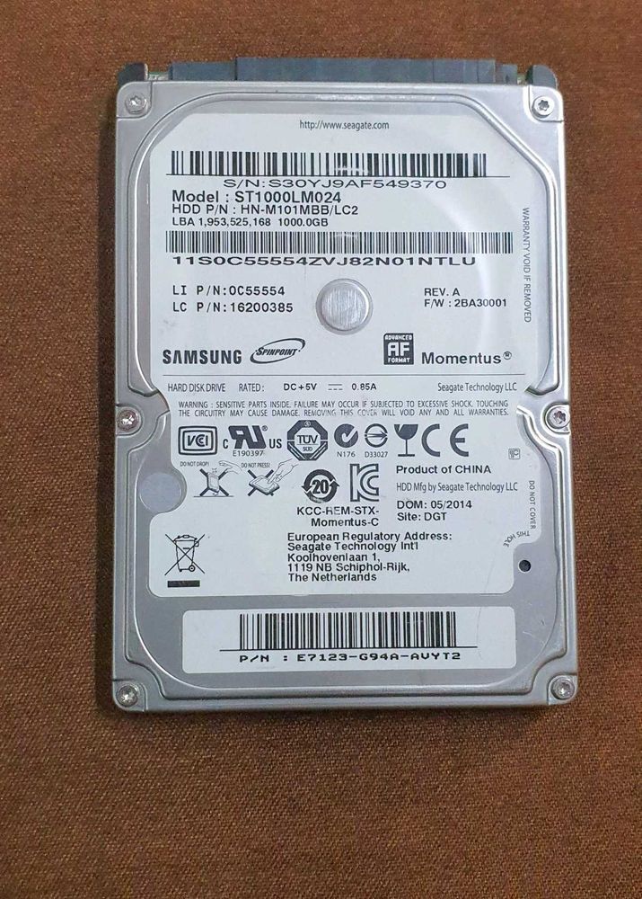 Seagate 1tb Sata  hdd Hardisk Laptop Non Working