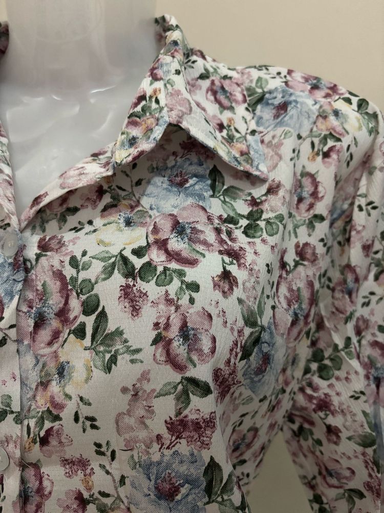 Floral Print Collared Shirt and pants