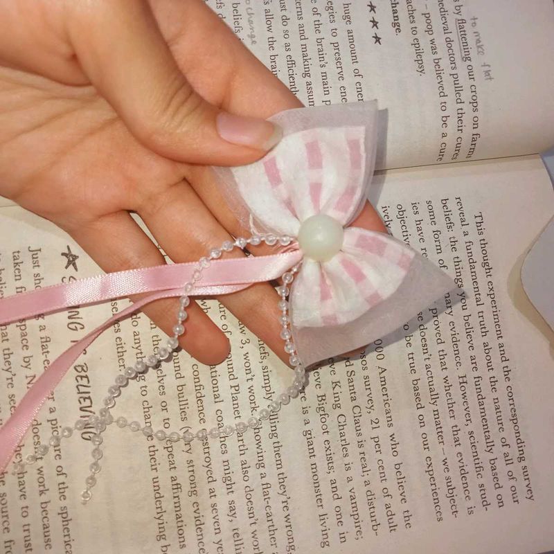 Cute Pink Gingham Bow Hair Clip