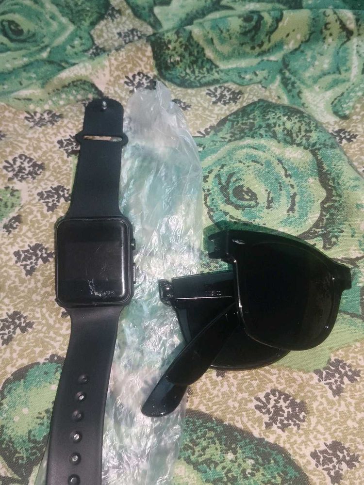 Digital watch and also folding glasses 🕶️