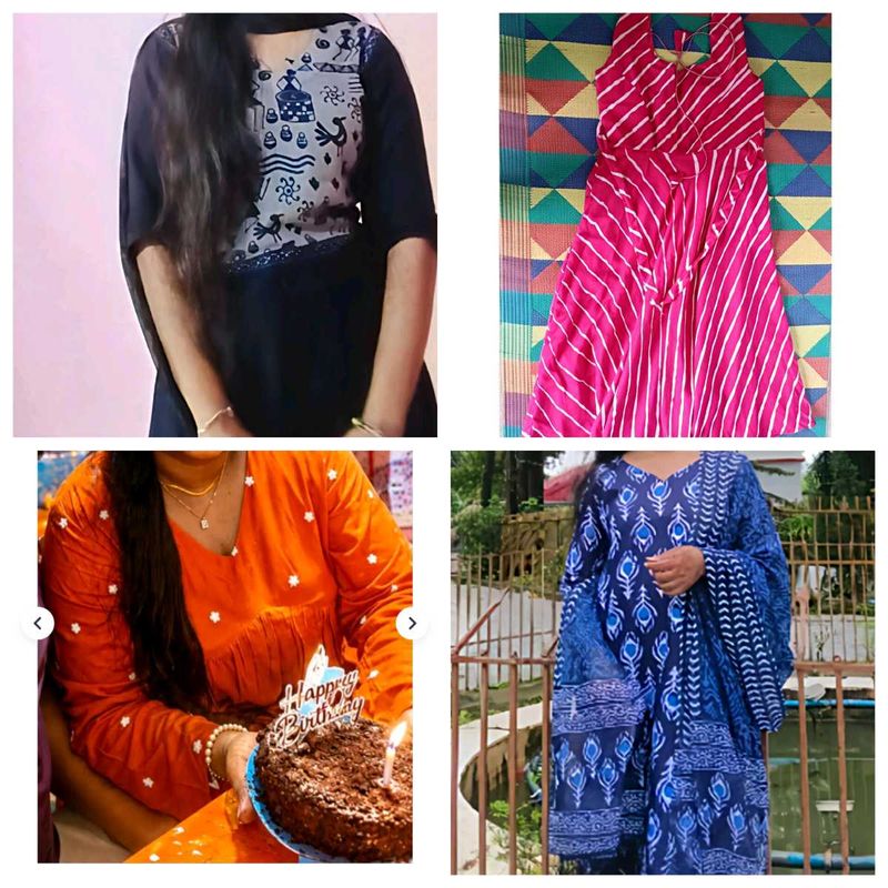Vibrant Ethnic Kurtaset - Pack of 4