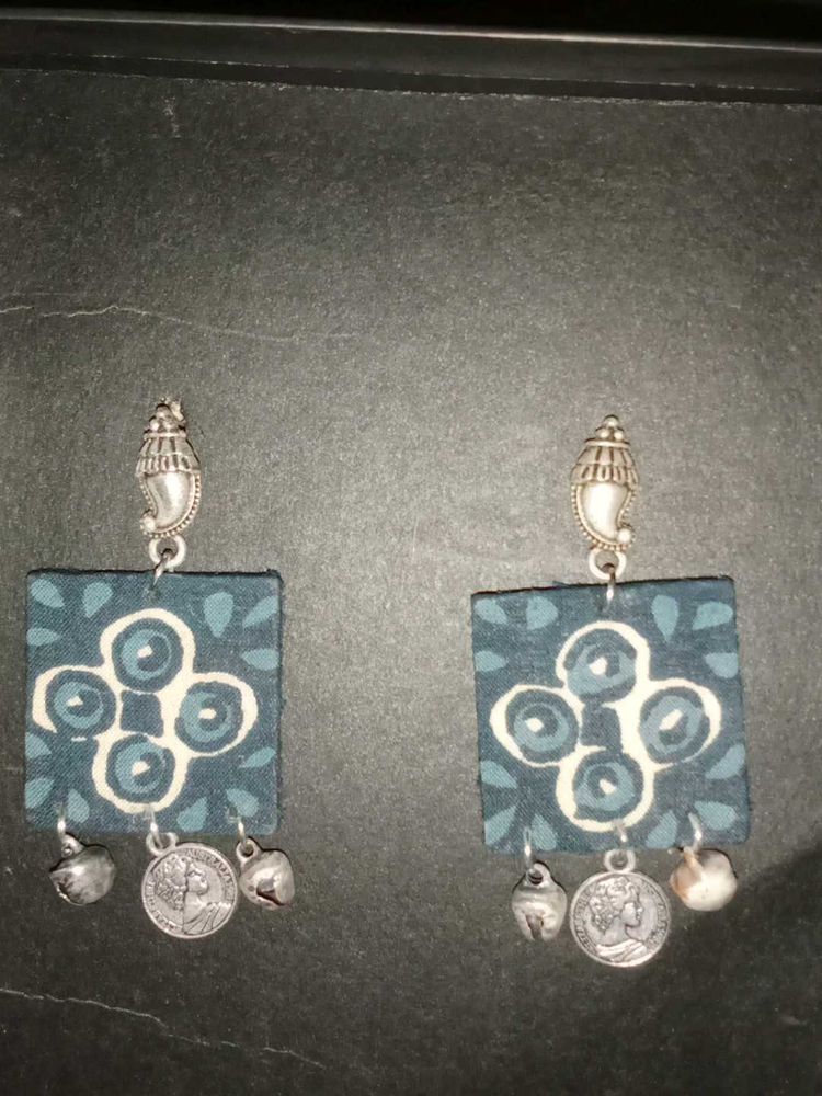 Boho Fabric Square Earrings
