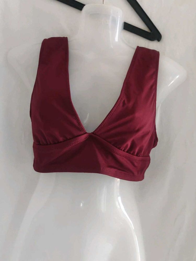 Stylish Maroon Bikini Top
